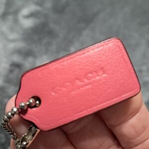 Coach Pink Leather Keychain/Bag Tag
